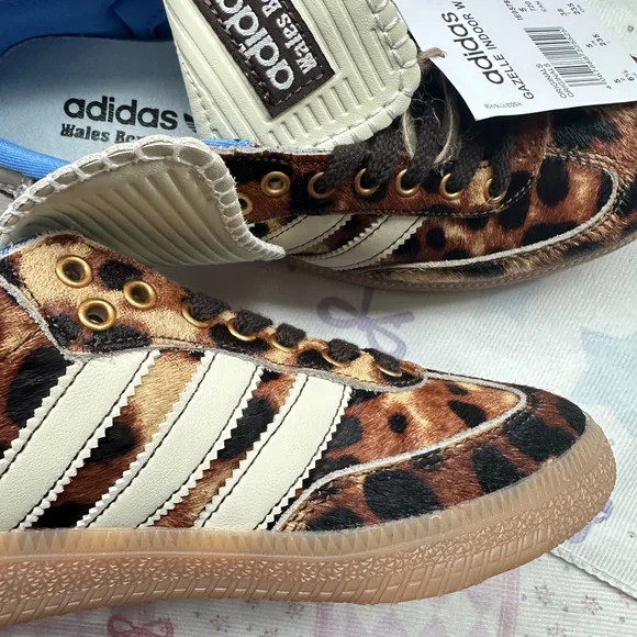 adidas x Wales Bonner Samba Leopard Print Pony Hair Low-Top Sneakers - Picture 10 of 11